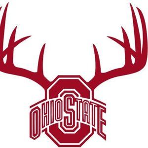 Vinyl Decal for Window - The Ohio State University Logo, Antlers